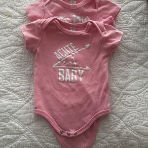 2 Pack- PinkBaby Onesies- Cute Design